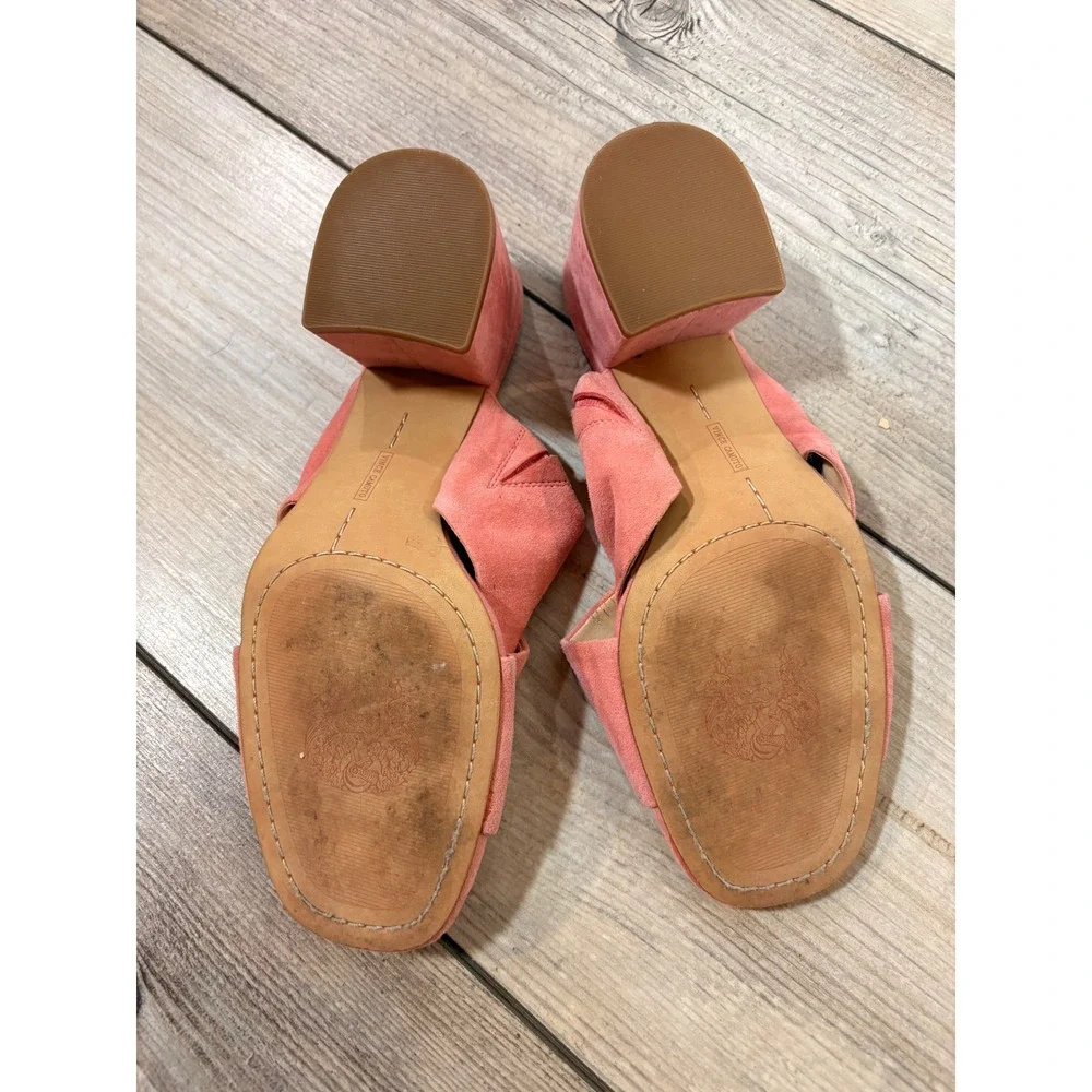 Vince Camuto Pink Stania Leather Sandals Women's 10 Chic Preppy Casual Vacation